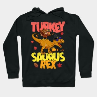 Dinosaur Thanksgiving Boys Turkey Saurus T rex Pilgrim Men Hoodie